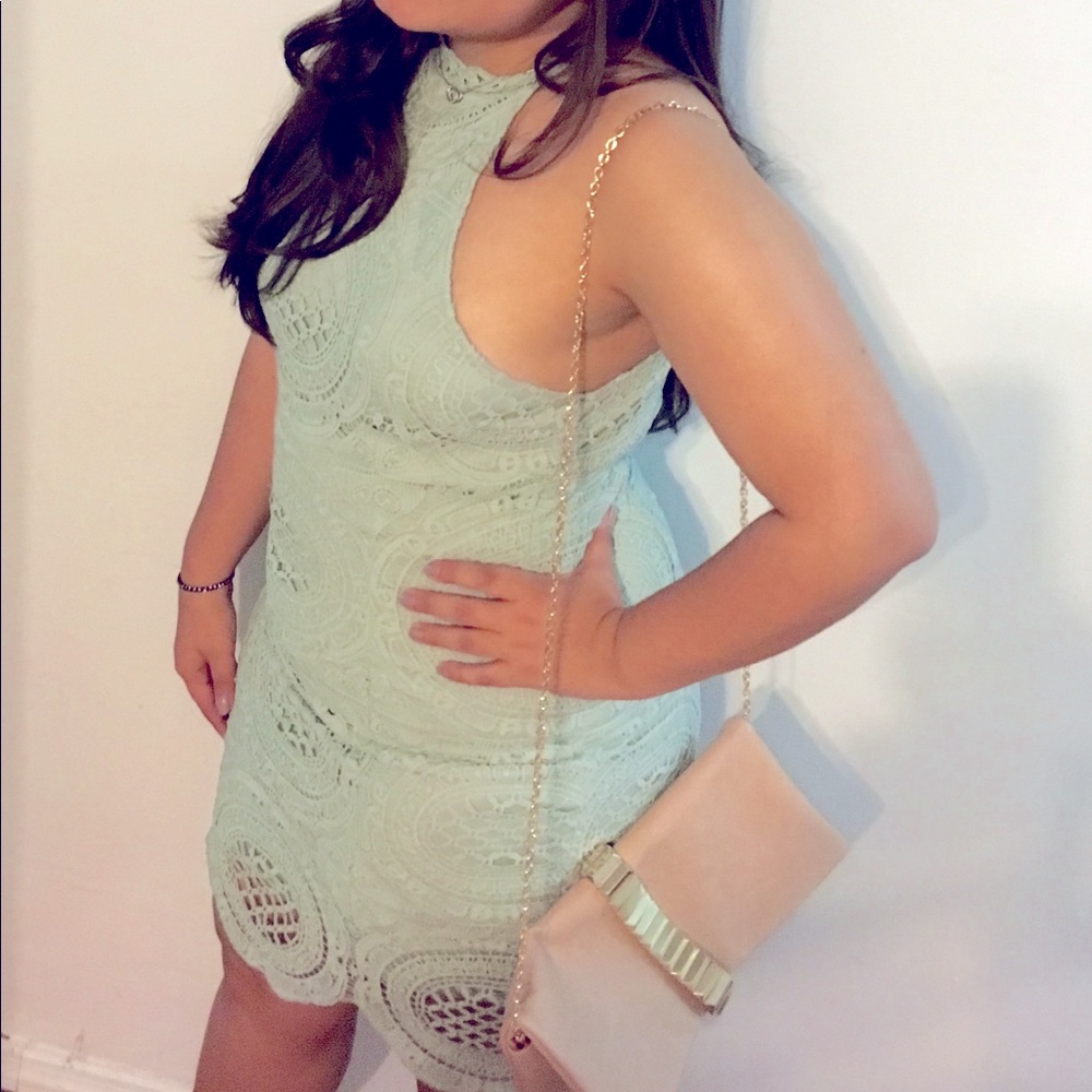 Mint green lace dress